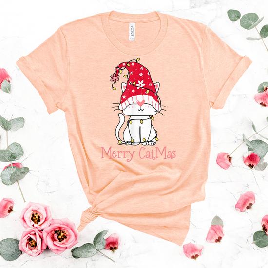 Merry Catmas Funny Cats Christmas Tree Xmas Gift T-Shirt