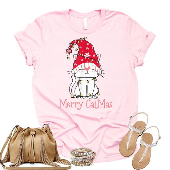 Merry Catmas Funny Cats Christmas Tree Xmas Gift T-Shirt